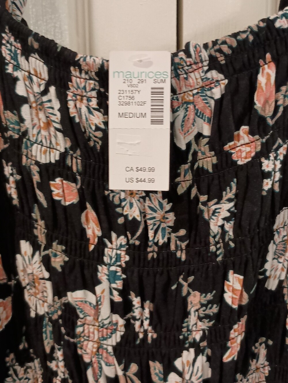 Maurices Black Floral Maxi Jumpsuit with Pink and Cream Blooms - Picture 3 of 12